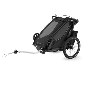 Transport copii - Carucioare multisport, Carucior multisport single Thule Chariot Sport 2, Black - autogedal.ro