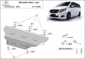Scuturi Metalice Auto Mercedes Viano, Scut motor metalic Mercedes Viano W447 1.6Diesel, 2x4 2014-prezent - autogedal.ro