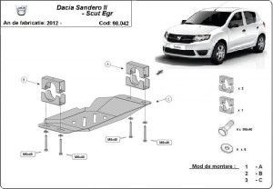 Scuturi Metalice Auto Dacia Sandero, Scut metalic pentru EGR Dacia Sandero II Stop&Go 2013-2020 - autogedal.ro