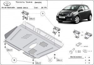 Scuturi Metalice Auto Toyota Yaris, Scut motor metalic Toyota Yaris Benzina 2006-2011 - autogedal.ro