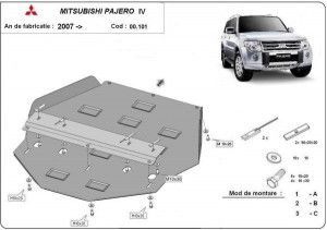 Scuturi Metalice Auto Mitsubishi Pajero, Scut metalic cutie de viteze Mitsubishi Pajero 4 (V80,V90) 2007-prezent - autogedal.ro