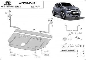 Scuturi Metalice Auto Hyundai I 10, Scut motor metalic Hyundai I 10 2013-2019 - autogedal.ro