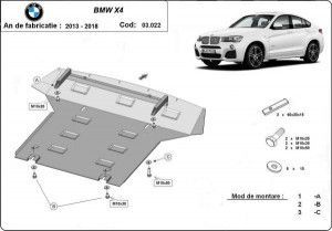 Scuturi Metalice Auto BMW X4, Scut motor metalic BMW X4 F26 2014-2018 - autogedal.ro