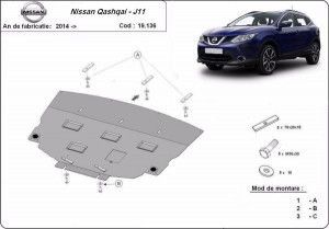 Scuturi Metalice Auto Nissan, Scut motor metalic Nissan Qashqai J11 2014-2021 - autogedal.ro