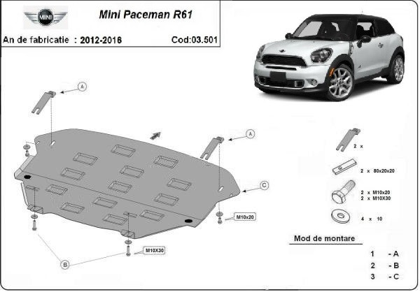 Scut motor metalic Mini Paceman R61 2012-2016