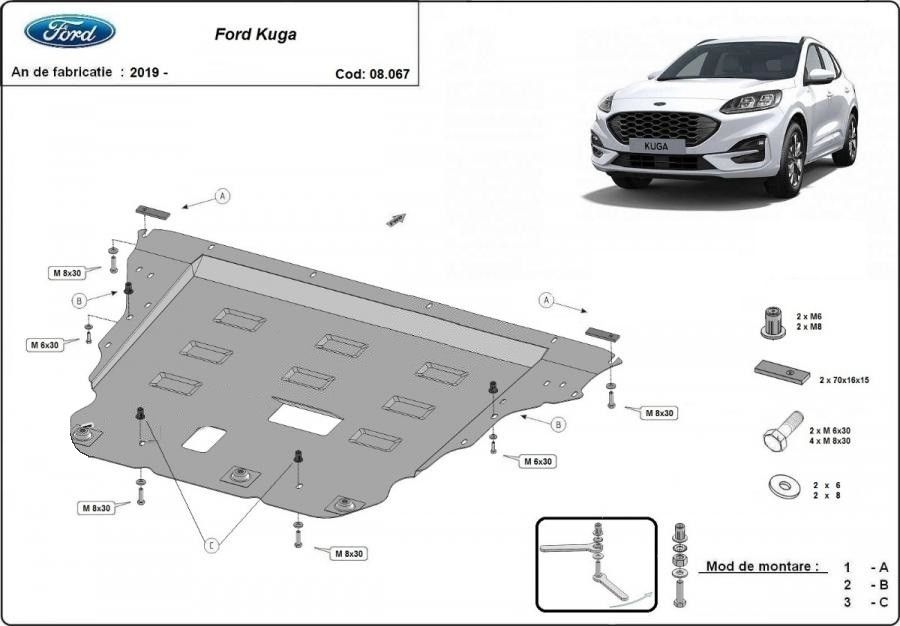 Scut motor metalic Ford Kuga 2019-prezent