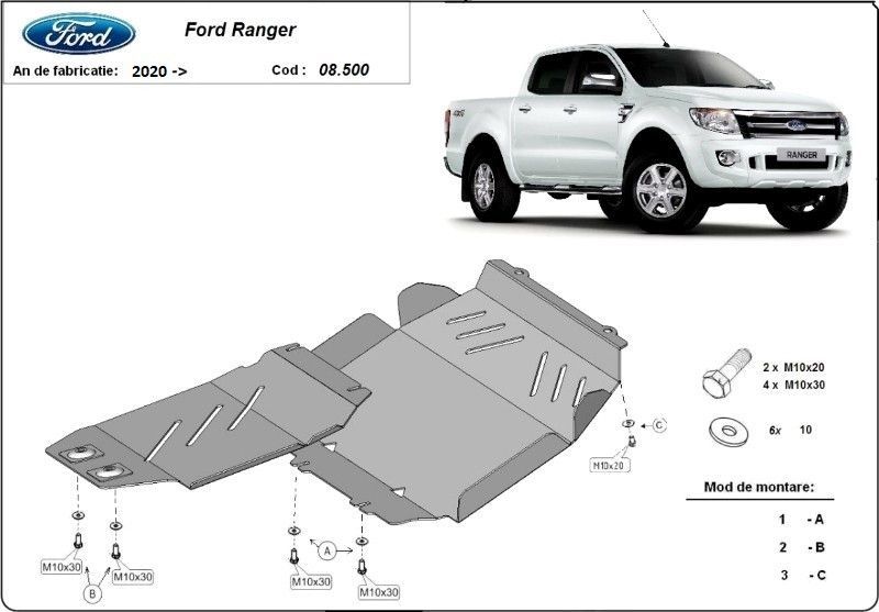 Scut motor metalic Ford Ranger 2019-2023