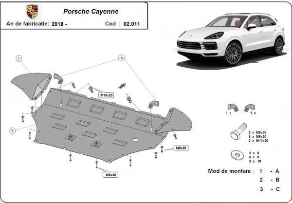 Scut motor metalic Porsche Cayenne 2017-prezent