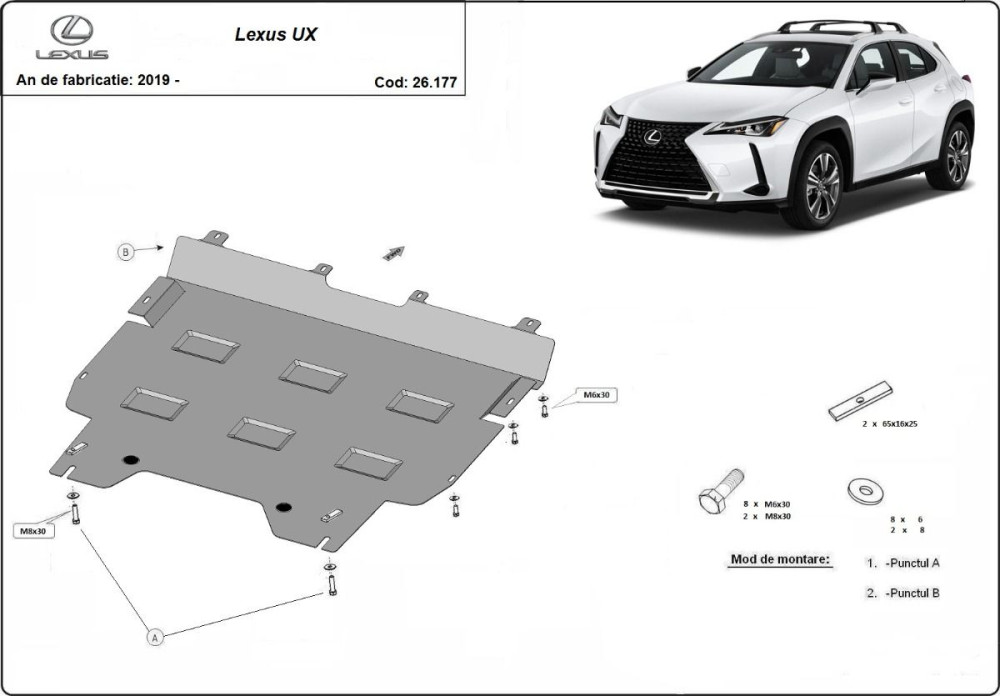 Scut motor metalic Lexus UX 2018-prezent