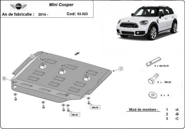 Scut metalic motor si cutie de viteze Mini Cooper 2014-prezent