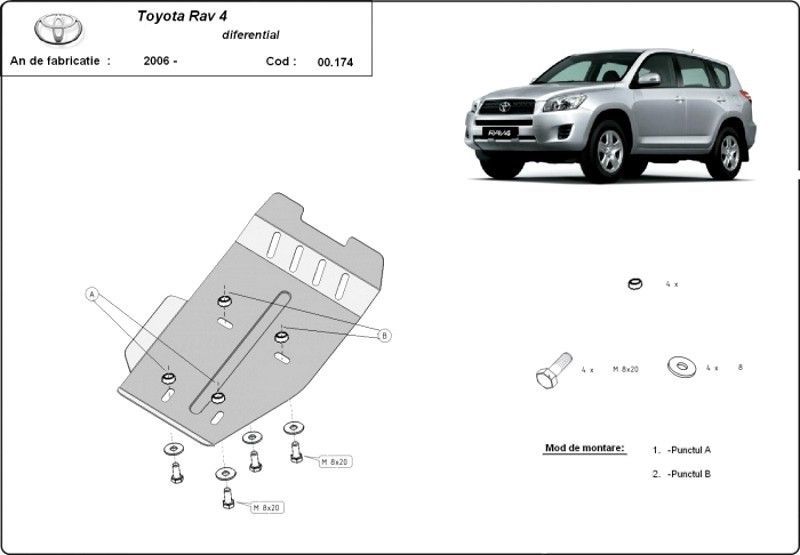 Scut metalic diferential Toyota Rav 4 2006-2012