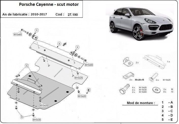 Scut motor metalic Porsche Cayenne 2010-2017