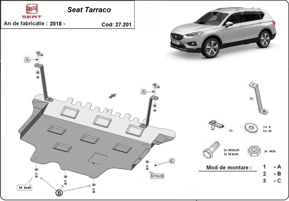 Scut motor metalic Seat Tarraco 2018-2023