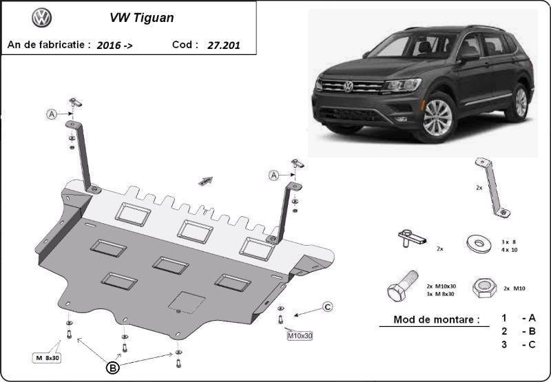 Scut motor metalic VW Tiguan 2016-prezent