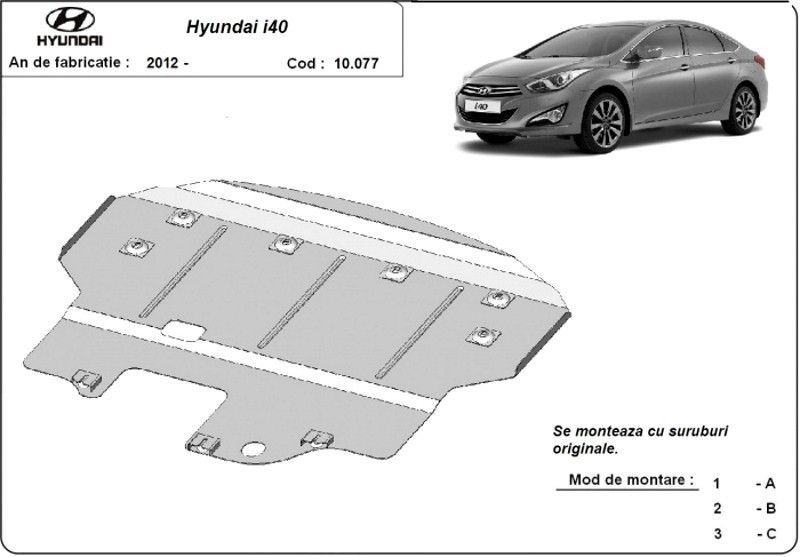 Scut motor metalic Hyundai I 40 V 2011-2015