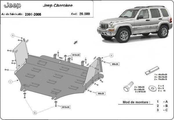 Scut motor metalic Jeep Cherokee 2001-2007