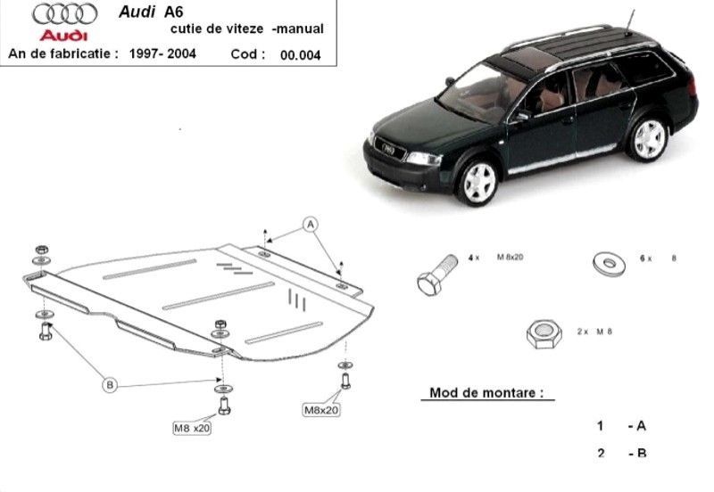 Scut metalic pentru cutia de viteze manuala Audi A6 C5 1997-2004