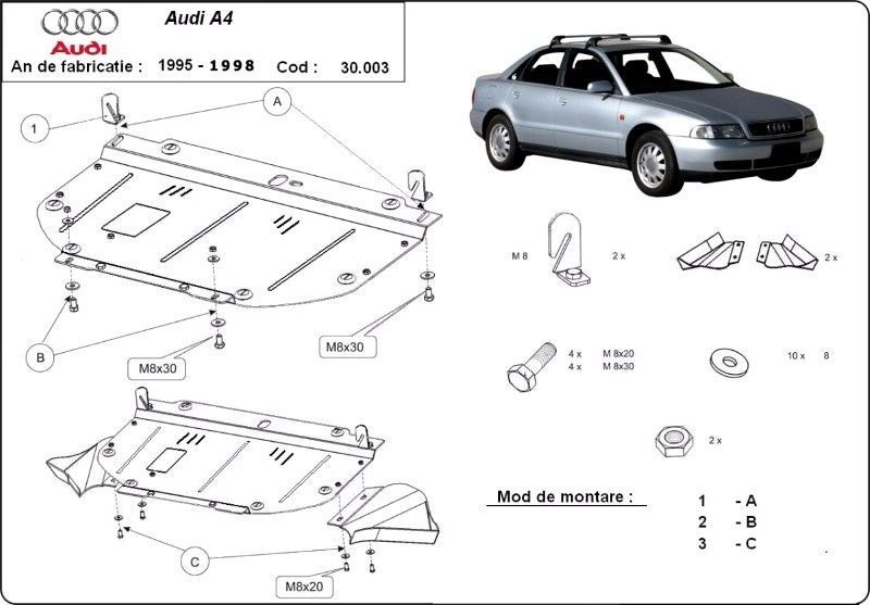 Scut motor metalic Audi A4 B5 1994-2001