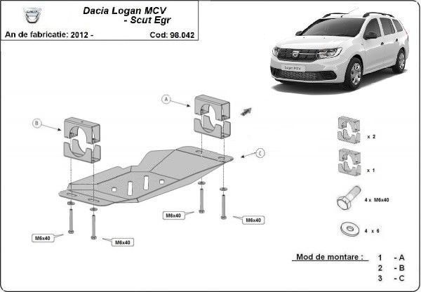 Scut metalic pentru EGR Dacia Logan MCV Stop&Go 2013-2020