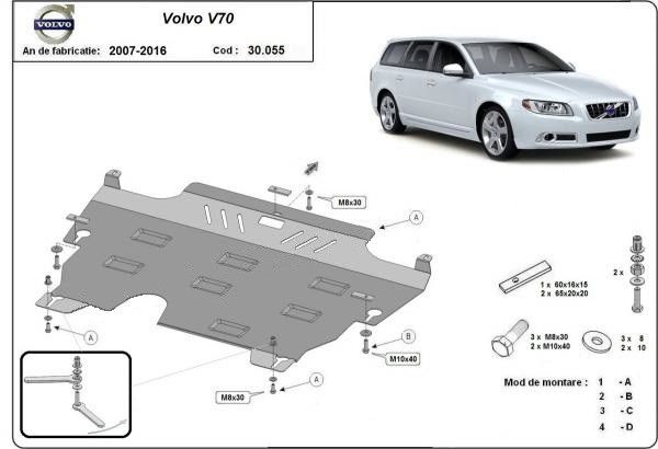 Scut motor metalic Volvo V70 2007-2016