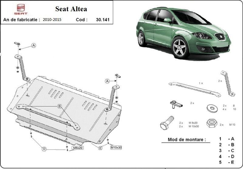 Scut motor metalic Seat Altea 1.9 PD TDI 2010-2015