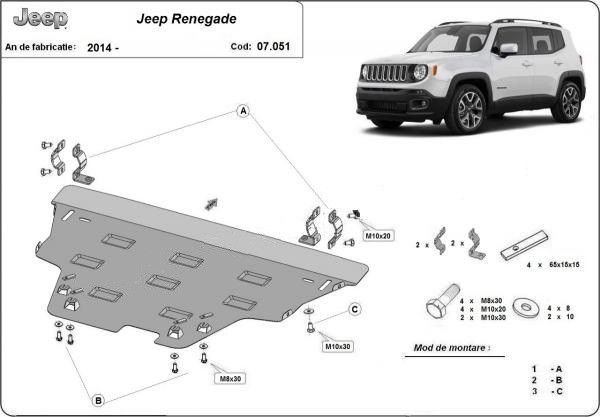 Scut motor metalic Jeep Renegade 2014-prezent