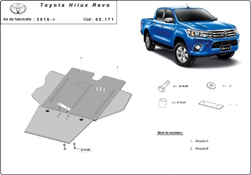 Scut metalic cutie de viteze si filtru particule Toyota Hilux Revo 2016-2021