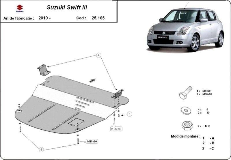 Scut motor metalic Suzuki Swift 2010-2018