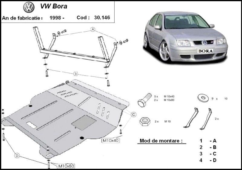 Scut motor metalic VW Bora 1999-2005