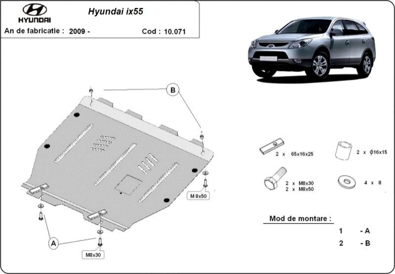 Scut motor metalic Hyundai IX 55 2009-2015