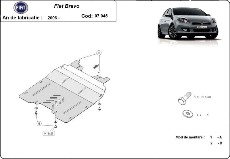 Scut metalic motor si cutie de viteze Fiat Bravo 2007-2016