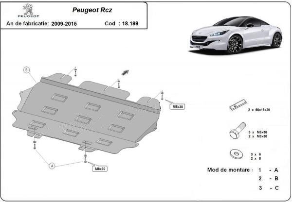 Scut motor metalic Peugeot Rcz 2009-2015