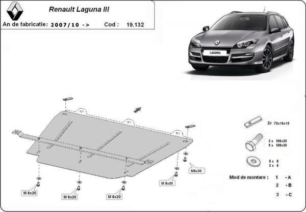 Scut motor metalic Renault Laguna III 2007-2015