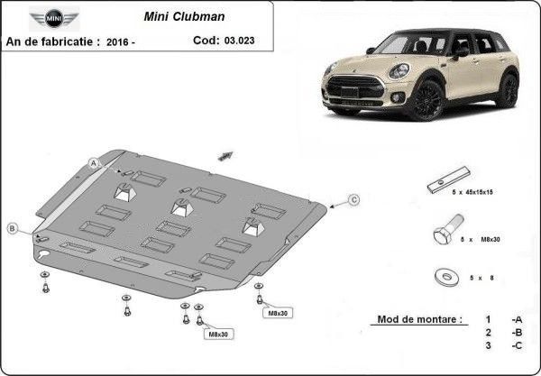 Scut motor metalic Mini Clubman 2015-prezent