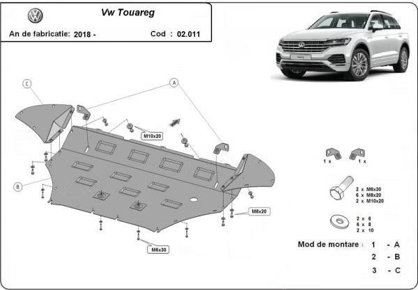 Scut motor metalic VW Touareg 2018-prezent