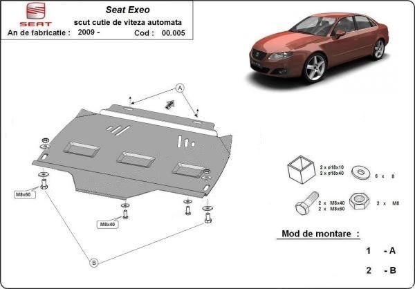 Scut metalic pentru cutia de viteze automata Seat Exeo 2008-2013