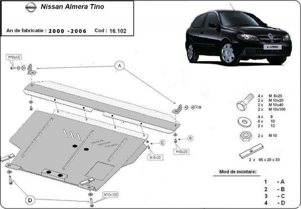 Scut motor metalic Nissan Almera Tino 2000-2006