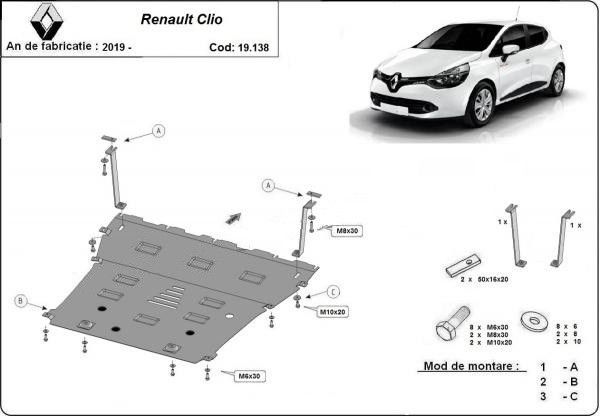 Scut motor metalic Renault Clio V 2019-prezent