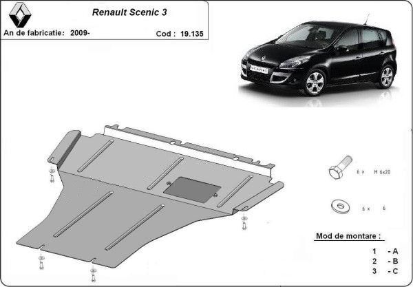 Scut motor metalic Renault Scenic 2009-2016