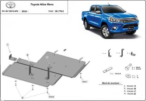 Scut metalic diferential si reductor Toyota Hilux Revo 2016-2021