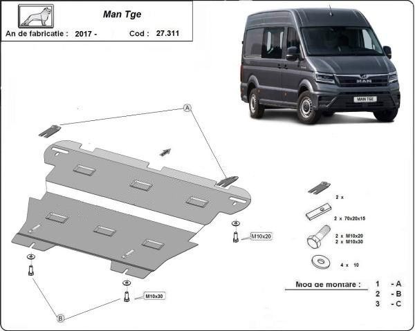 Scut motor metalic Man Tge 2016-prezent