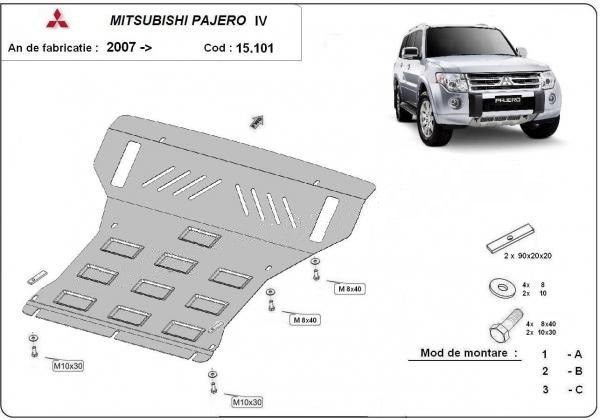 Scut motor metalic Mitsubishi Pajero 4 (V80,V90) 2007-prezent