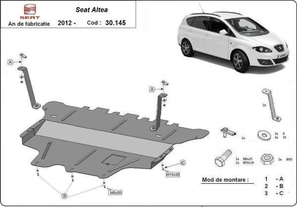 Scut motor metalic Seat Altea Cutie Manuala 2012-prezent