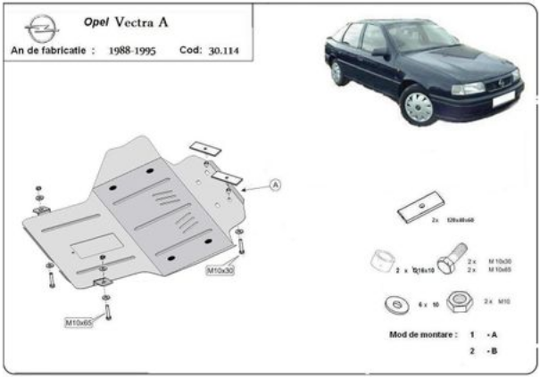 Scut motor metalic Opel Vectra A 1988-1995