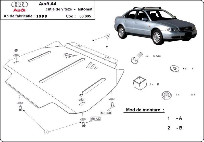 Scut metalic pentru cutia de viteze automata Audi A4 B6 2000-2005