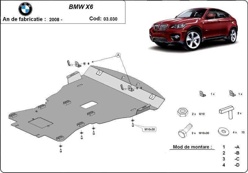 Scut motor metalic Bmw X6 E71 2008-2014