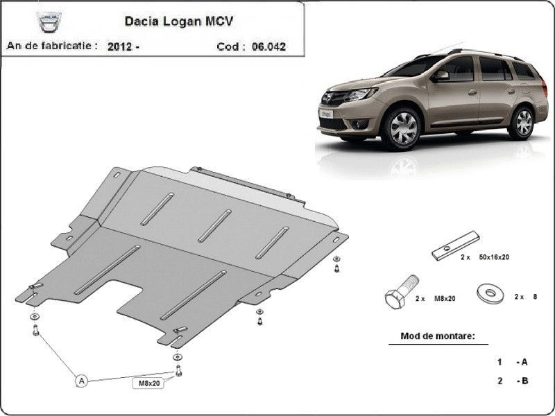 Scut motor metalic Dacia Logan MCV 2013-2020