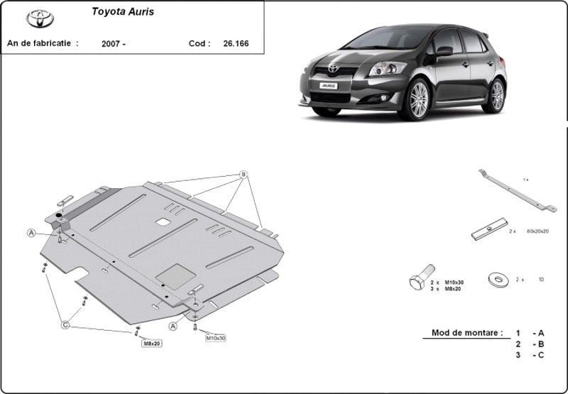 Scut motor metalic Toyota Auris 2007-2018