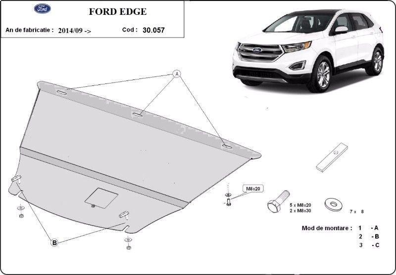 Scut motor metalic Ford Edge 2015-prezent