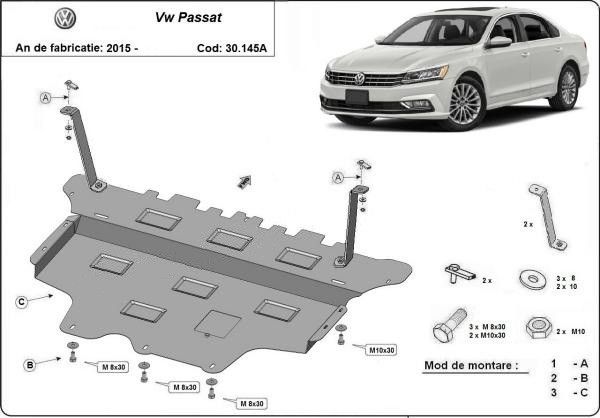 Scut motor metalic VW Passat B8 Cutie Automata 2015-prezent